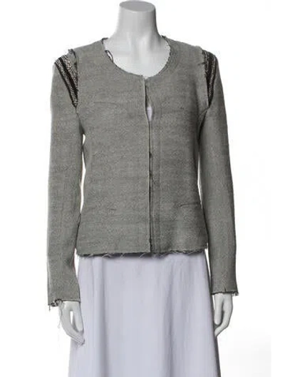 Pre-owned Iro Wool Tweed Pattern Evening Jacket In Gray