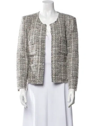 Pre-owned Iro Wool Tweed Pattern Evening Jacket In Gray