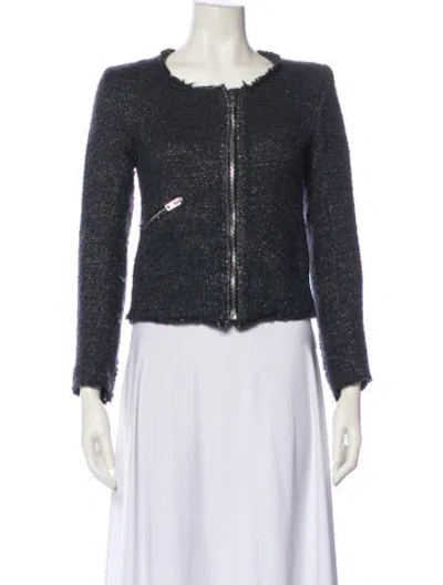 Pre-owned Iro Wool Tweed Pattern Evening Jacket In Gray