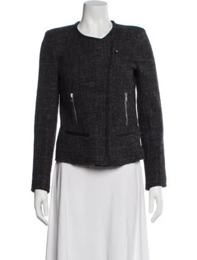 Pre-owned Iro Wool Tweed Pattern Evening Jacket In Gray