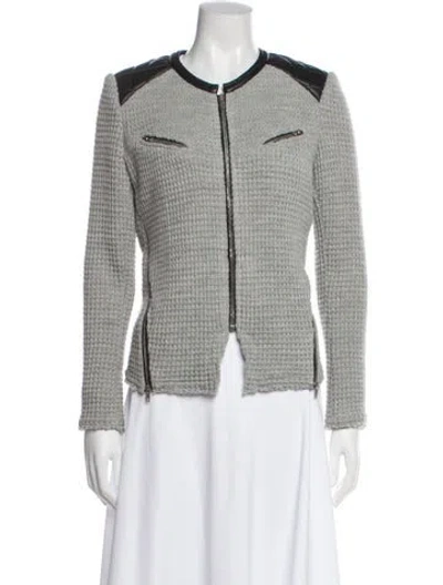 Pre-owned Iro Wool Tweed Pattern Evening Jacket In Gray