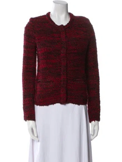 Pre-owned Iro Wool Tweed Pattern Evening Jacket In Red