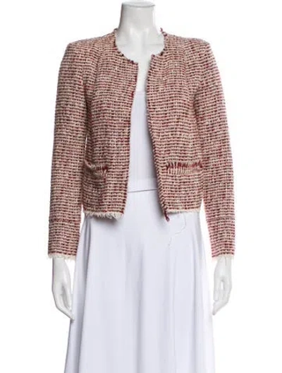 Pre-owned Iro Wool Tweed Pattern Evening Jacket In Red