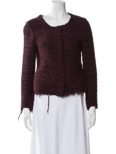 Pre-owned Iro Wool Tweed Pattern Evening Jacket In Red