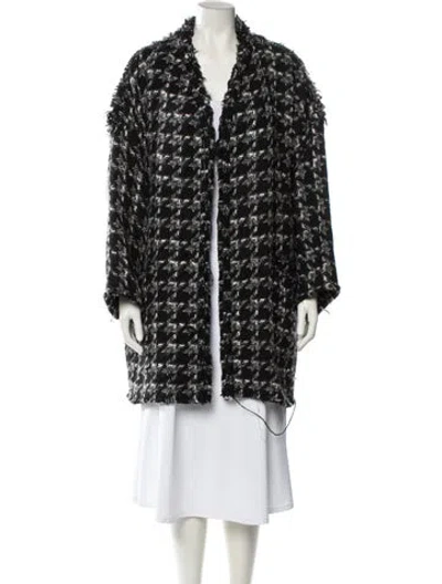Pre-owned Iro Wool Tweed Pattern Jacket In Black