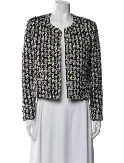 Pre-owned Iro Wool Tweed Pattern Jacket In Black