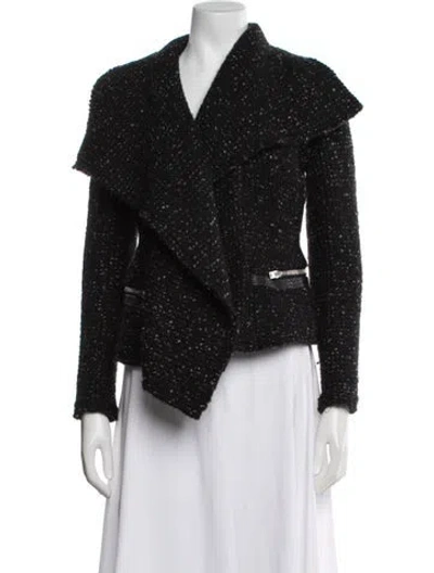 Pre-owned Iro Wool Tweed Pattern Jacket In Black