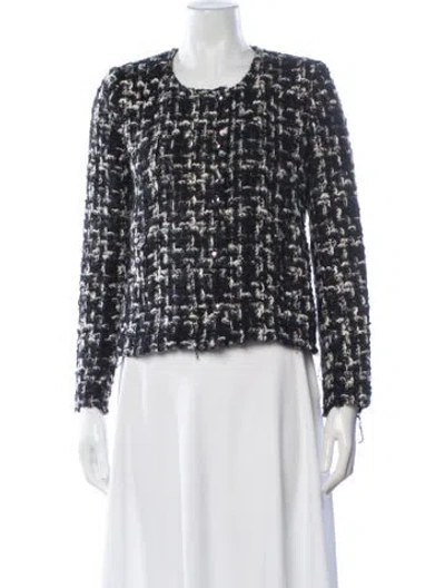 Pre-owned Iro Wool Tweed Pattern Jacket In Black