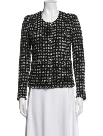 Pre-owned Iro Wool Tweed Pattern Jacket In Black