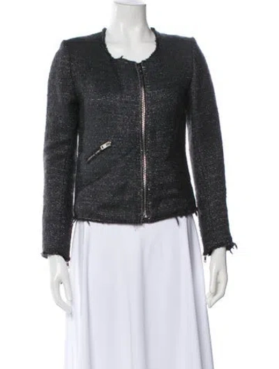 Pre-owned Iro Wool Tweed Pattern Jacket In Gray