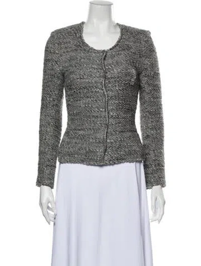 Pre-owned Iro Wool Tweed Pattern Jacket In Gray