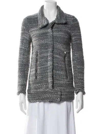 Pre-owned Iro Wool Tweed Pattern Jacket In Gray