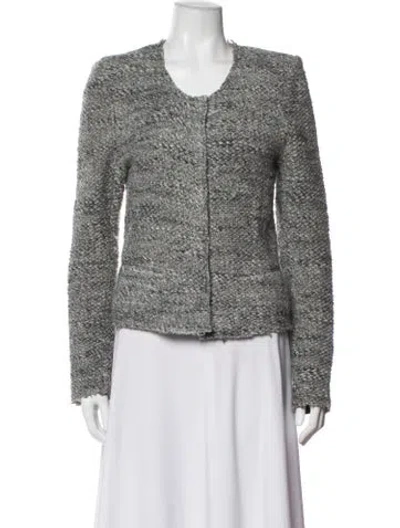 Pre-owned Iro Wool Tweed Pattern Jacket In Grey