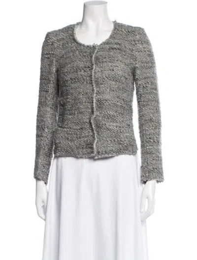 Pre-owned Iro Wool Tweed Pattern Jacket In Grey
