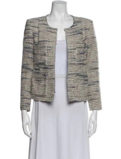 Pre-owned Iro Wool Tweed Pattern Jacket In Neutral