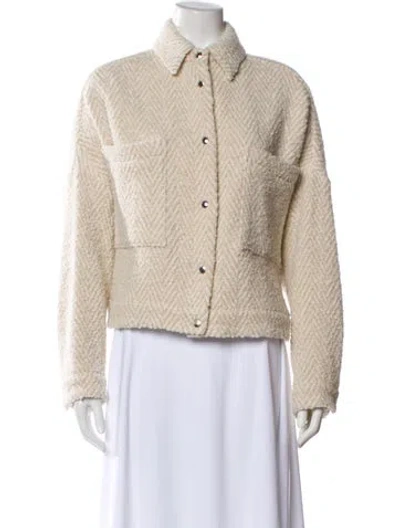 Pre-owned Iro Wool Tweed Pattern Jacket W/ Tags In Neutral