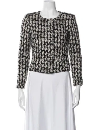 Pre-owned Iro Wool Tweed Pattern Jacket In White