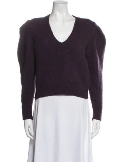 Pre-owned Iro Wool Tweed Pattern Sweater In Purple