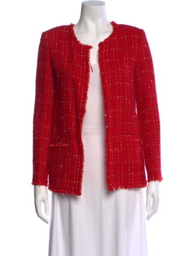 Pre-owned Iro Wool Tweed Pattern Sweater In Red