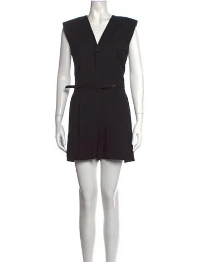 Pre-owned Iro Wool V-neck Romper In Black