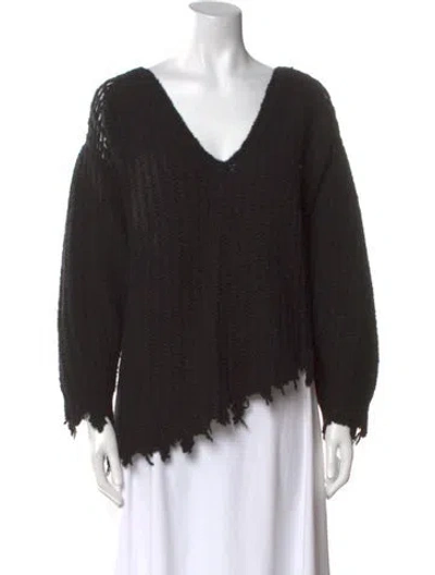 Pre-owned Iro Wool V-neck Sweater In Black