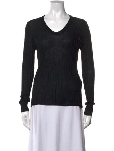 Pre-owned Iro Wool V-neck Sweater In Black