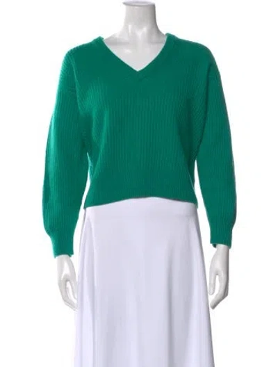 Pre-owned Iro Wool V-neck Sweater In Green