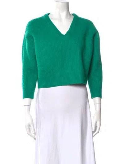 Pre-owned Iro Wool V-neck Sweater In Green