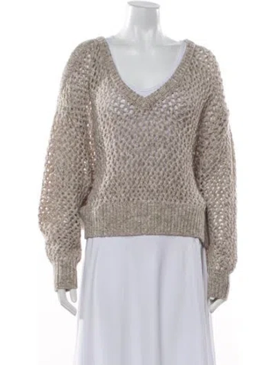 Pre-owned Iro Wool V-neck Sweater In Neutrals