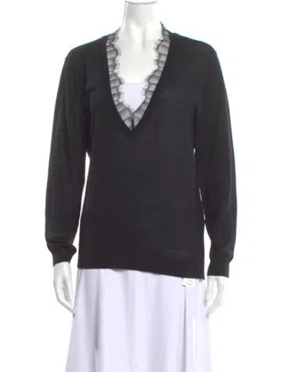 Pre-owned Iro Wool V-neck Top In Gray