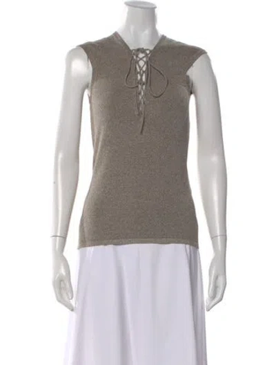 Pre-owned Iro Wool V-neck Top In Neutral