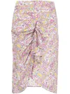 Iro Wrap Silk Blend Midi Skirt In Beige