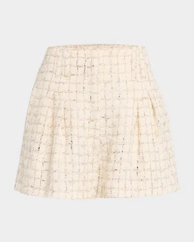 Iro Xaga Tweed Trouser Shorts In Ecrusilver