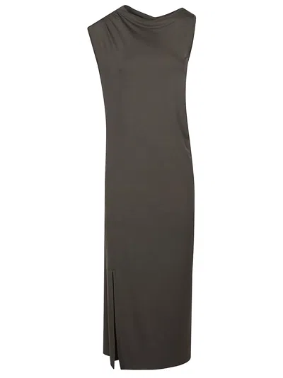 Iro Zahara Sleeveless Side Slit Dress In Brown