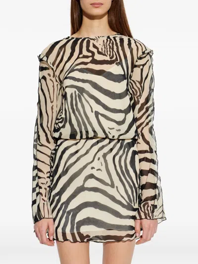 Iro Zebra-print Ruffled Dress In Multi