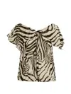 Iro Zebra-print Ruffled Top In Multi