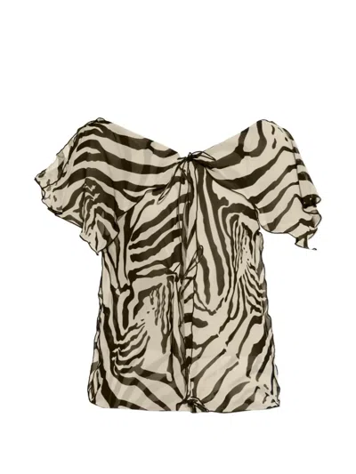 Iro Zebra-print Ruffled Top In Multi