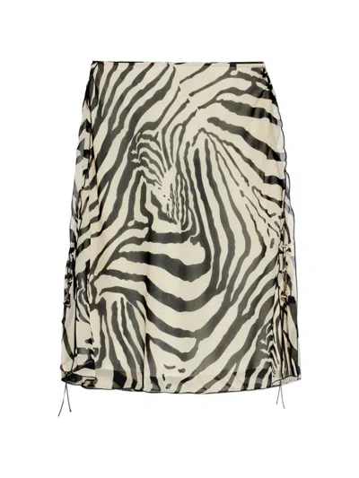 Iro Zebra-print Side-tie Skirt In White