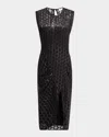 Iro Zilaya Sleeveless Mesh Net Midi Dress In Black