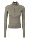 Iro Zip Ribbed Sweater In Gray