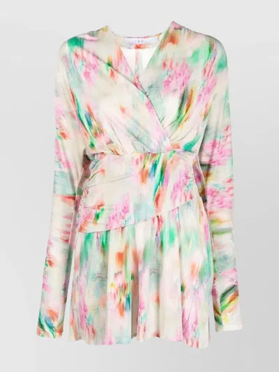 Iro Zola Short Wrap Dress In Multi