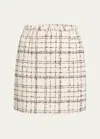 Iro Zuriel Tweed Mini Skirt In Ecru/black