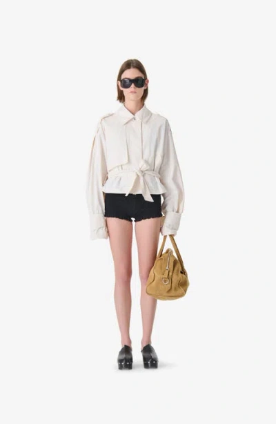 Iro Zynia Cropped Trench Jacket In White