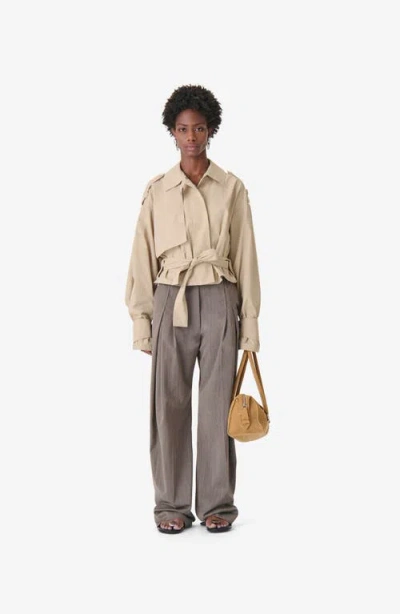 Iro Zynia Cropped Trench Jacket In Brown