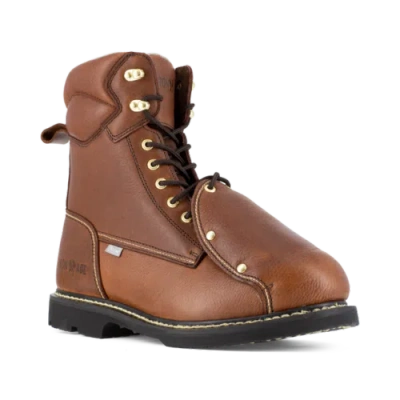 Pre-owned Iron Age Men's 8" Groundbreaker Steel Toe Metatarsal Guard Work Boot Brown - Ia5