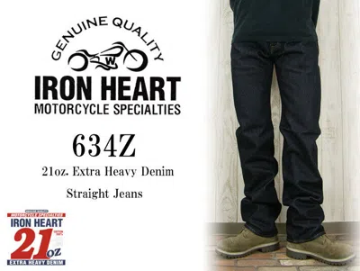 Pre-owned Iron Heart 21oz 634z Extra Heavy Denim Biker Straight Strong Jeans Brand In Blue