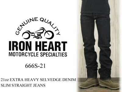 Pre-owned Iron Heart 21oz 666s-21 Selvedge Denim Slim Straight Biker Brand Gunuine In Blue