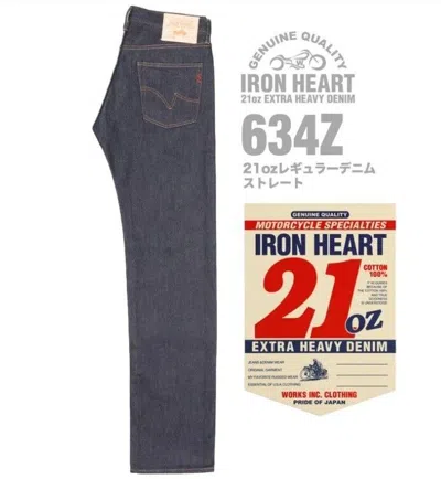 Pre-owned Iron Heart 21oz Extra Heavy Denim Straight 634z Indigo Us W28-40 Cotton 100% In Blue