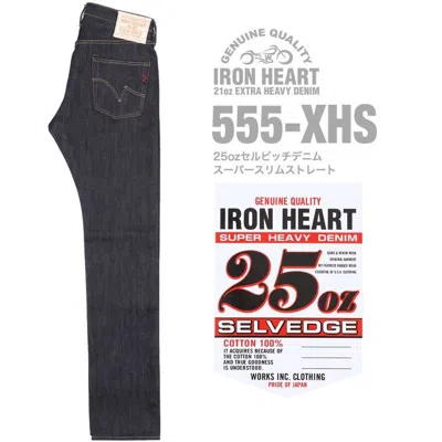 Pre-owned Iron Heart 555-xhs 25oz Selvedge Denim Super Slim Straight Indigo 33-40in Japan In Blue