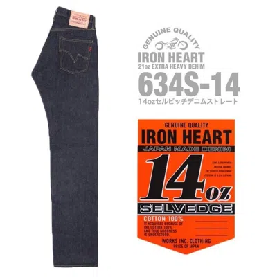 Pre-owned Iron Heart 634s-14 14oz Selvedge Denim Straight Jeans Size W28-40 Biker Jp In Indigo (one Wash)